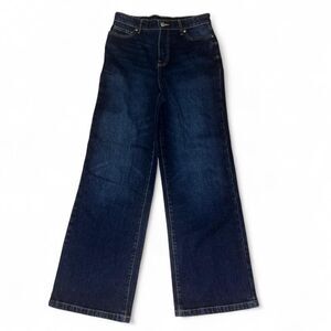 Free Assembly Women's High Rise Wide Leg Dark Denim Jeans SZ 0